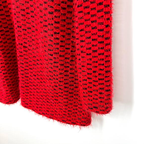Ali Miles Sz Small Fuzzy Knit Red Sweater Blouse Shirt Top Wearable Art Holidays - Picture 6 of 9